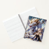 Carnet Anime Girl and White and Gold Dragon Monogrammé (Intérieur)