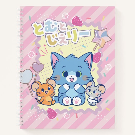 Carnet Anime Tom et Jerry Strawberry Fun (Devant)
