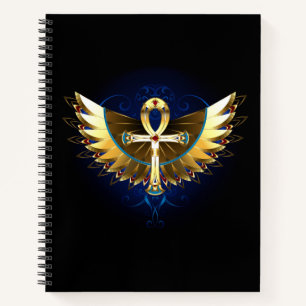 Carnet Ankh or avec ailes