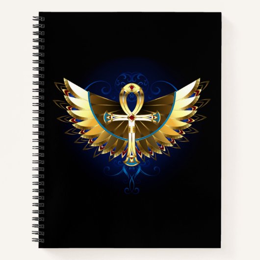 Carnet Ankh or avec ailes (Devant)