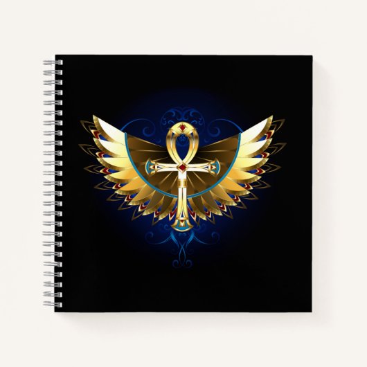 Carnet Ankh or avec ailes (Devant)
