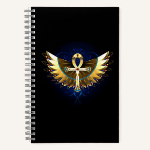 Carnet Ankh or avec ailes