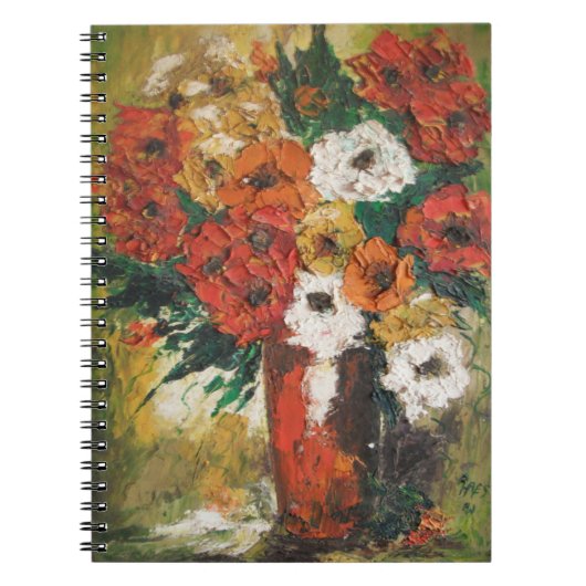 Carnet Ann Hayes Peinture Fleurs Rouges Mixte (Devant)