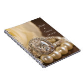 Carnet Anneau de diamant ovale et Mariage de rose blanche (Côté Droit)