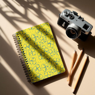 Carnet Anneaux gribouillés cobalt – motif moderne