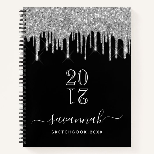 Carnet Année de parties scintillant du monogramme en arge (Devant)