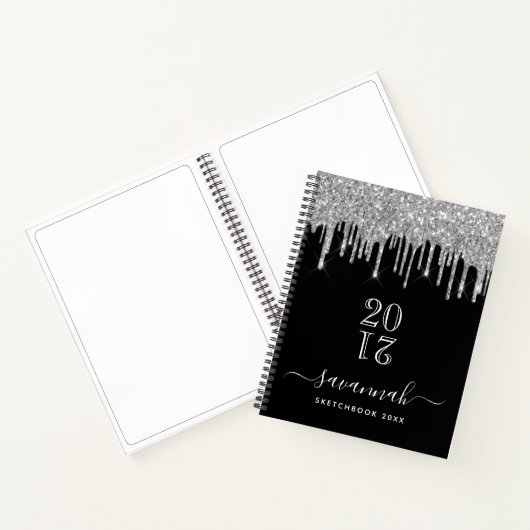Carnet Année de parties scintillant du monogramme en arge (Intérieur)