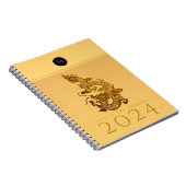 Carnet Année Dragon Chinoise 2024 Élégant Monogramme N (Côté Droit)