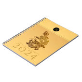 Carnet Année Dragon Chinoise 2024 Élégant Monogramme N (Côté gauche)