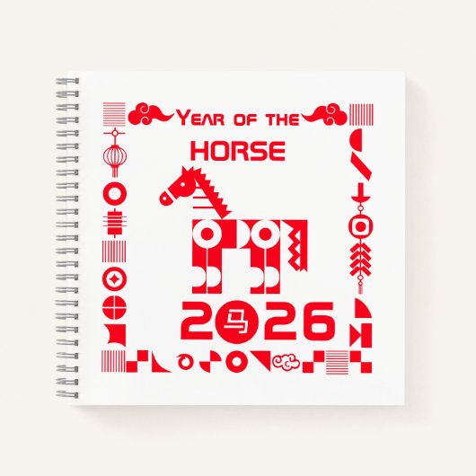 Carnet Année du cheval 2026 (Devant)