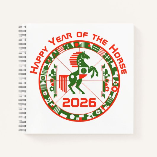 Carnet Année du cheval 2026 (Devant)