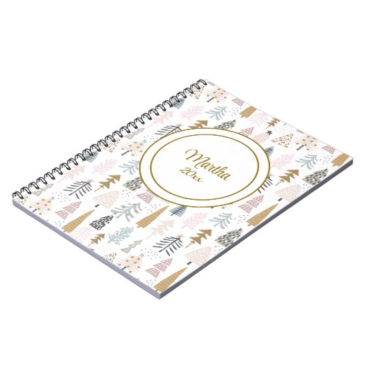 Carnet Année du nom || Motif d'arbre d'hiver blanc mignon (Côté gauche)