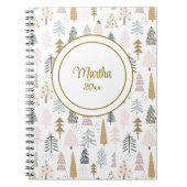 Carnet Année du nom || Motif d'arbre d'hiver blanc mignon (Devant)