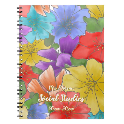 Carnet Année scolaire florale (Devant)
