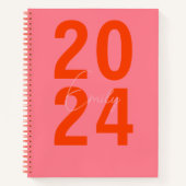 Carnet Année simple moderne + Nom (Devant)