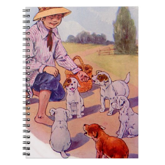 Carnet Années 1930 nourrir des chiots (Devant)