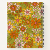 Carnet Années 1960, 1970 Vert & Orange Retro Floral (Dos)