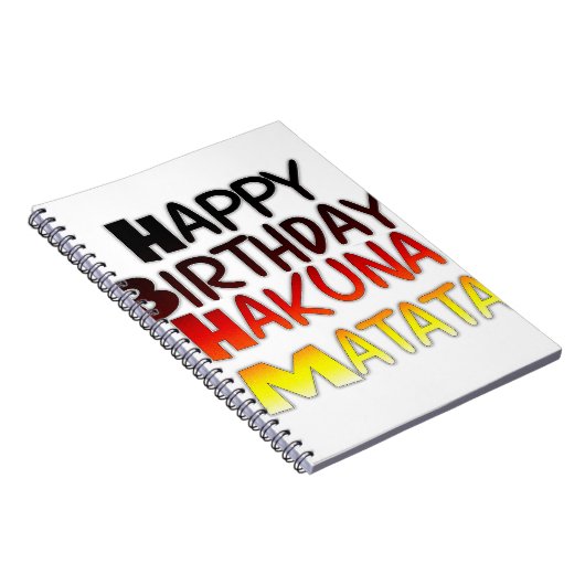 Carnet Anniversaire allemand Hakuna Matata Art Imprimer (Côté Droit)