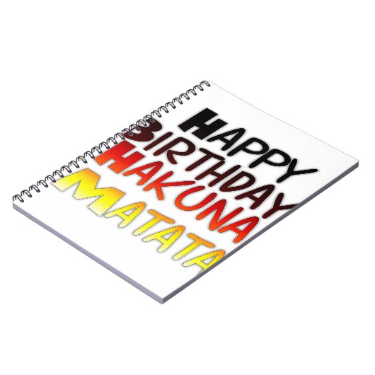 Carnet Anniversaire allemand Hakuna Matata Art Imprimer (Côté gauche)