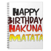 Carnet Anniversaire allemand Hakuna Matata Art Imprimer (Devant)