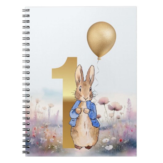 Carnet Anniversaire classique de lapin de premier (Devant)