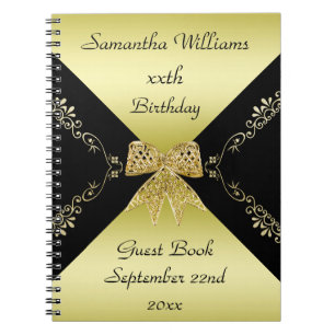 Carnet Anniversaire de la Bow décorative Gold & Black