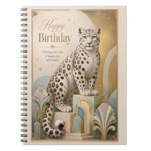 Carnet Anniversaire de la Panthère des Neiges Dorée Éléga