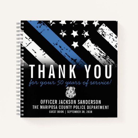 Carnet Anniversaire de la retraite de la police Ligne ble (Devant)