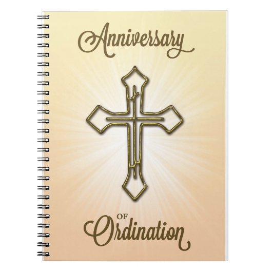 Carnet Anniversaire de l'ordination, Croix sur Starburst (Devant)