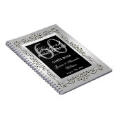 Carnet Anniversaire de mariage décoratif élégant d'argent (Côté Droit)