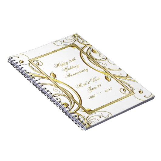Carnet Anniversaire du Mariage or blanc (Côté Droit)