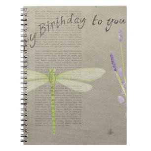 Carnet anniversaire heureux de libellule