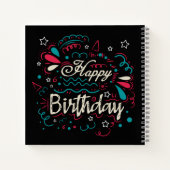 Carnet anniversaire heureux décoratif (Dos)