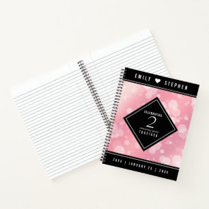 Carnet Anniversaire Mariage élégant du 2e Rose Quartz