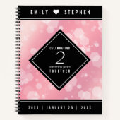 Carnet Anniversaire Mariage élégant du 2e Rose Quartz (Devant)