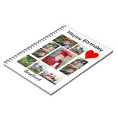 Carnet Anniversaire moderne personnalisé 11 Photo Collage (Côté gauche)