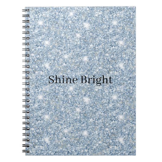 Carnet Anniversaire Paillettes Bleu Ciel Clair (Devant)