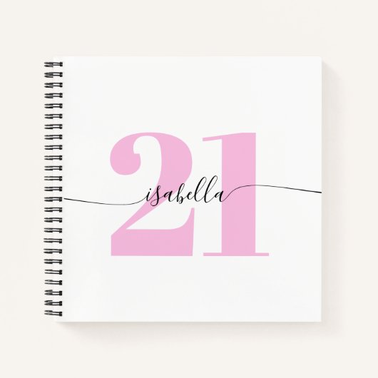 Carnet Anniversaire rose 21 ans (Devant)
