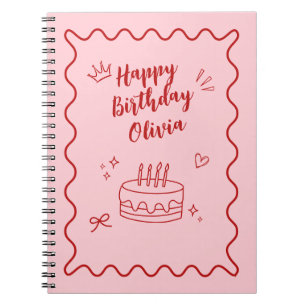 Carnet Anniversaire rouge et rose