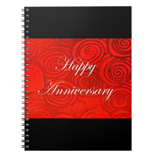 Carnet Anniversaire tourbillonne rouge (Devant)