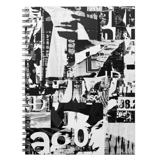 Carnet Annonces publicitaires de rue déchirées collage ba (Devant)