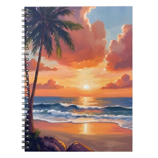 Carnet Anse de l'Heure Dorée | Aquarelle d'océan tropical (Devant)