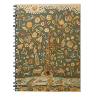 Carnet Antique Broderie Anglaise Arbre de Vie et Licorne