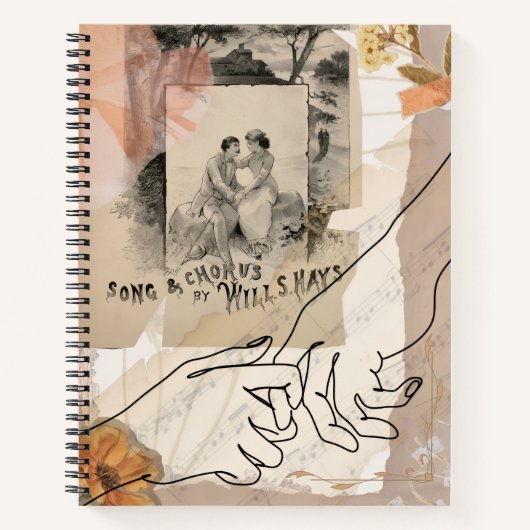 Carnet Antique Collage Romantic Floral Ephemera (Devant)