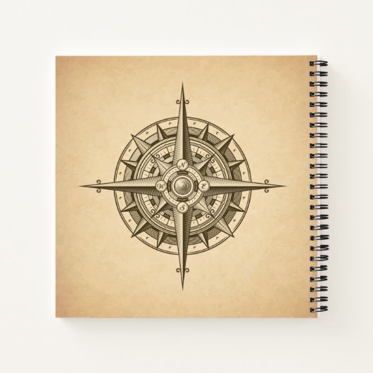 Carnet Antique Compass Rose Travel Sketbook (Dos)