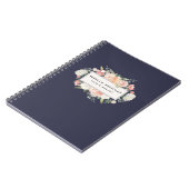 Carnet Antique Floral Blush & Navy (Côté gauche)