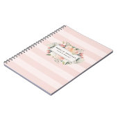 Carnet Antique Floral Blush Pink Stripe (Côté gauche)