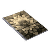 Carnet Antique Golden Mandala Art Fleur texturée (Côté Droit)