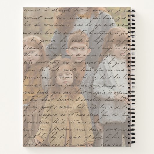 Carnet Antique Handwritten Script Personalized Photo (Dos)
