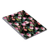 Carnet Antique Nostalgale Redouté Rose Motif noir (Côté Droit)